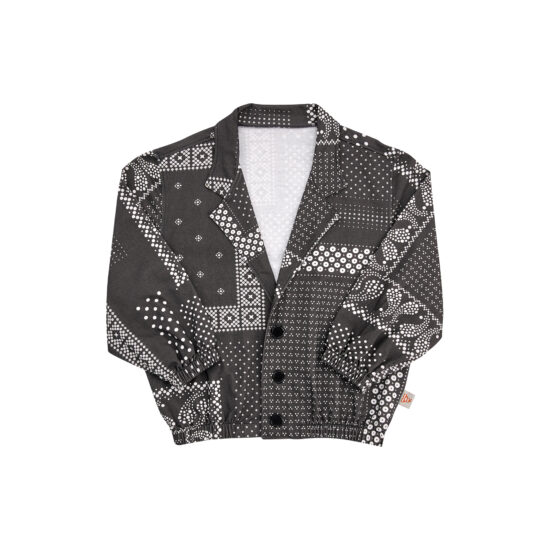 COTTON CARDIGAN JACKET-VT.BK
