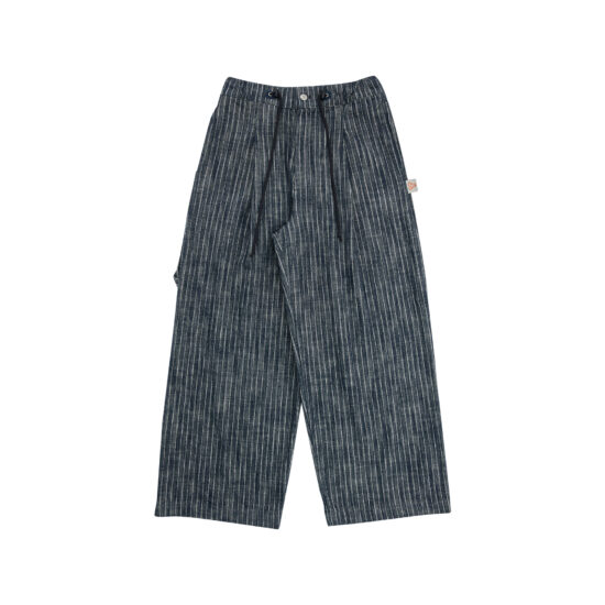 STRIPE DENIM WIDE WORK PANTS-IN