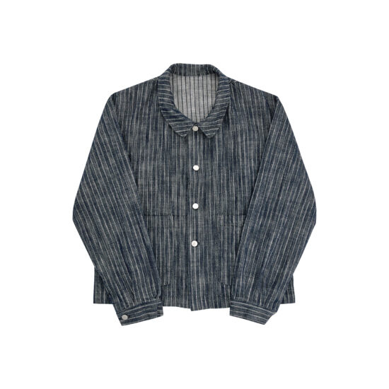 STRIPE DENIM WORK SHORT JACKET-IN